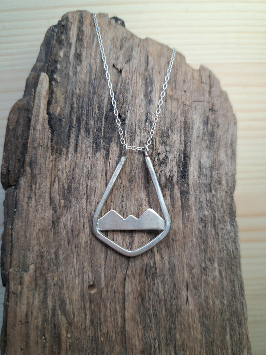 Sterling Silver Ring Holder Necklace - Mountains