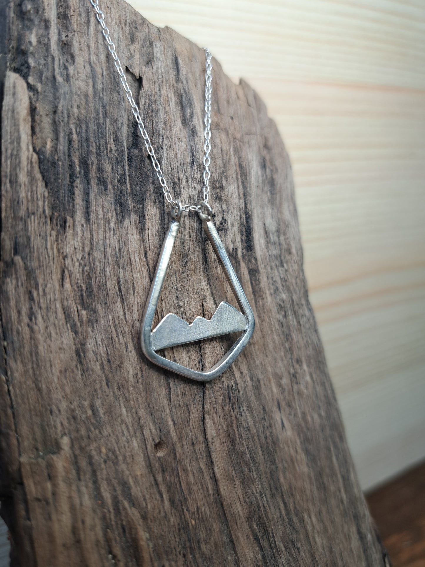 Sterling Silver Ring Holder Necklace - Mountains