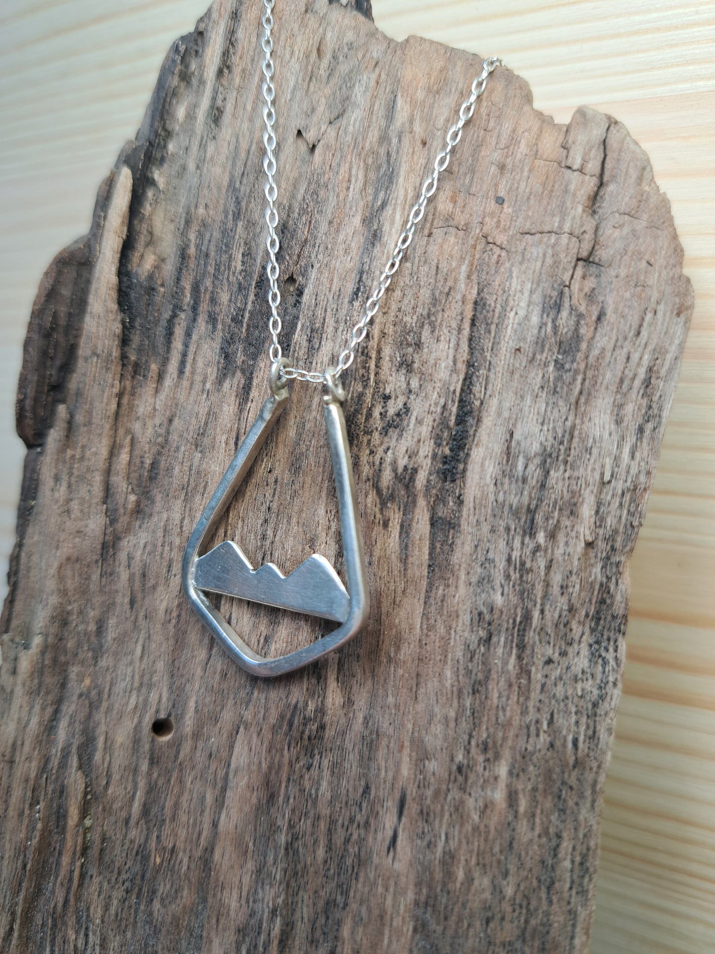 Sterling Silver Ring Holder Necklace - Mountains