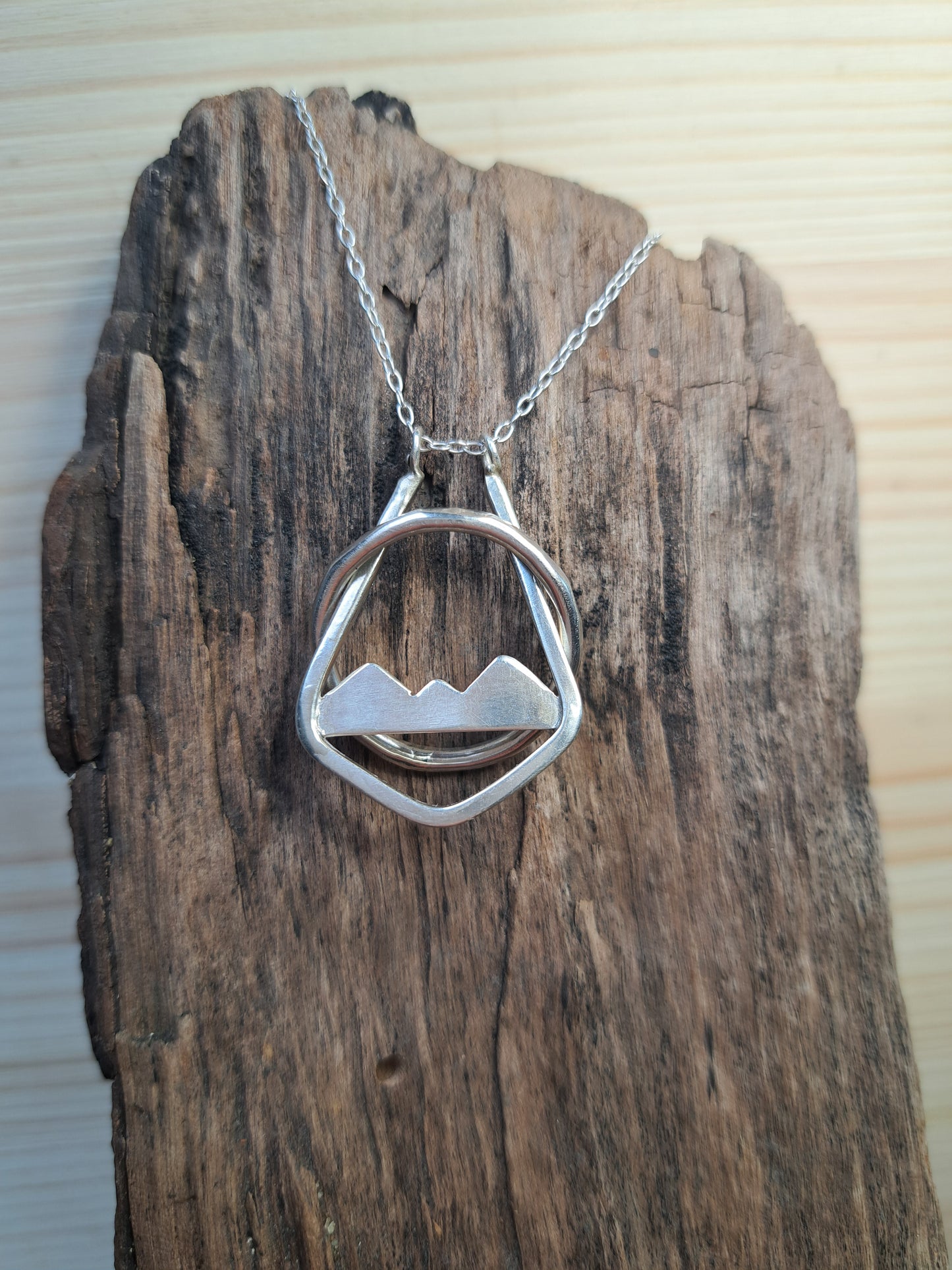 Sterling Silver Ring Holder Necklace - Mountains