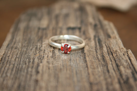 Sterling Silver Faceted Citrine Ring