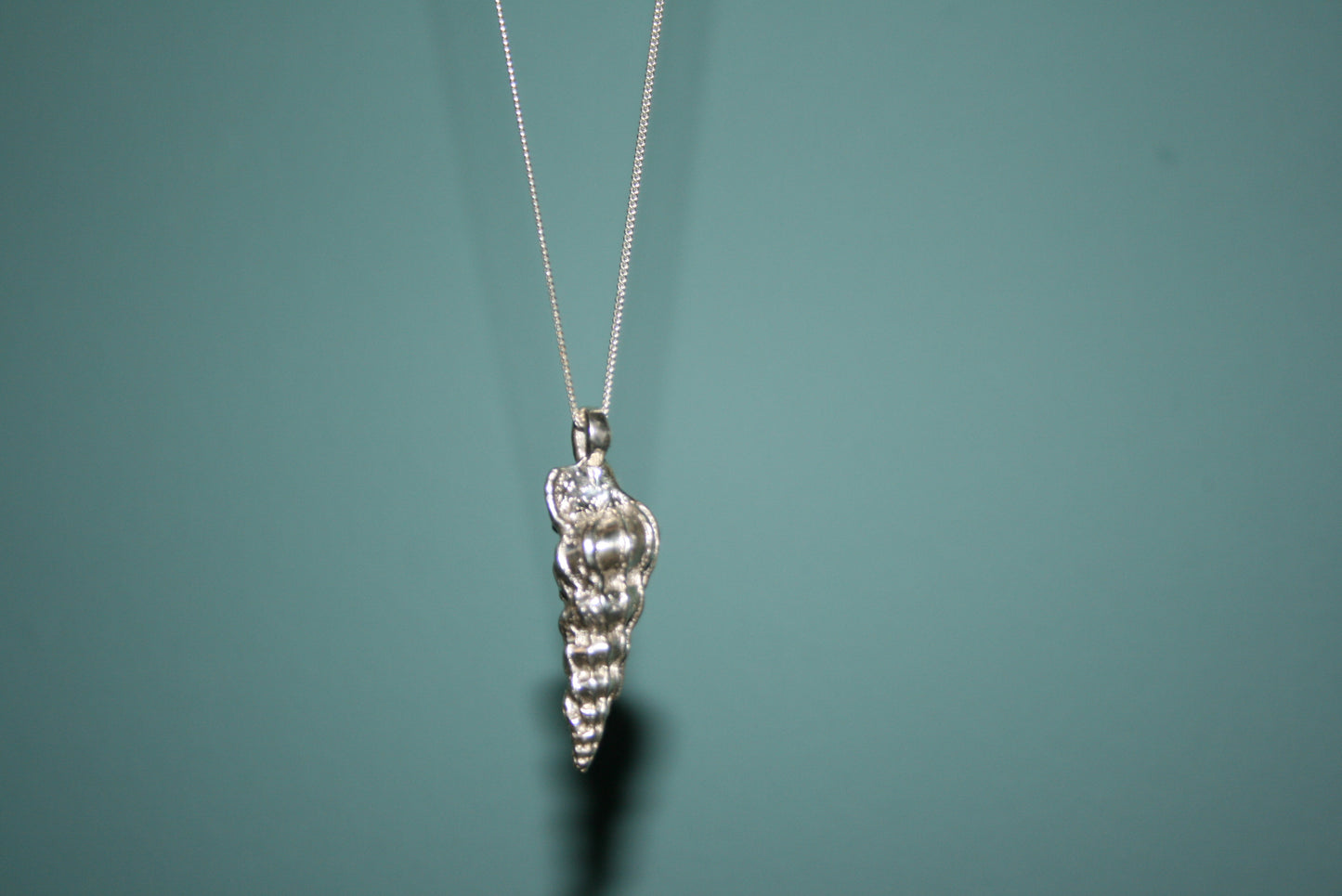 Sterling Silver Wentletrap Shell Necklace - Sand Cast