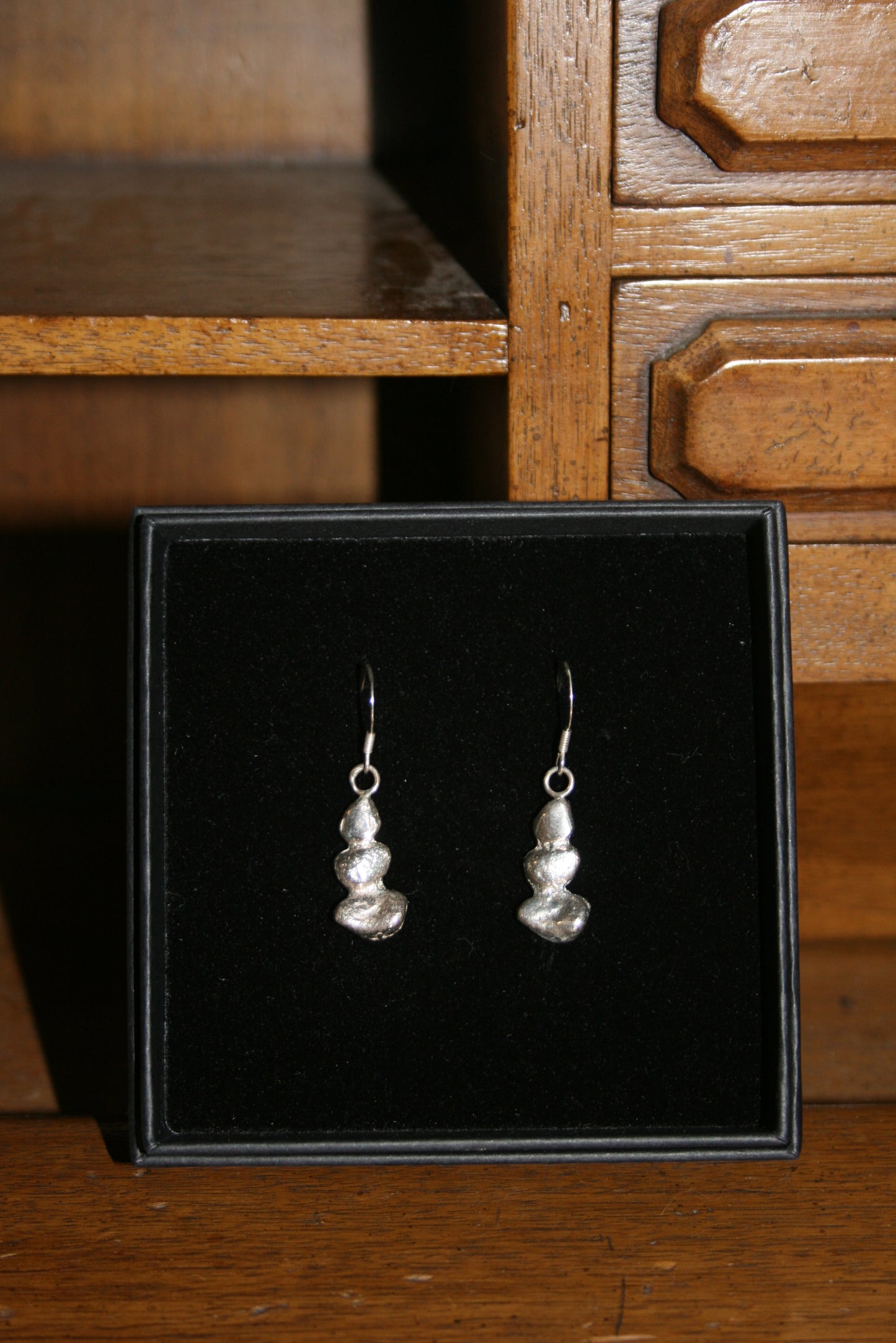 Pebble Drop Earrings – Recycled Sterling Silver