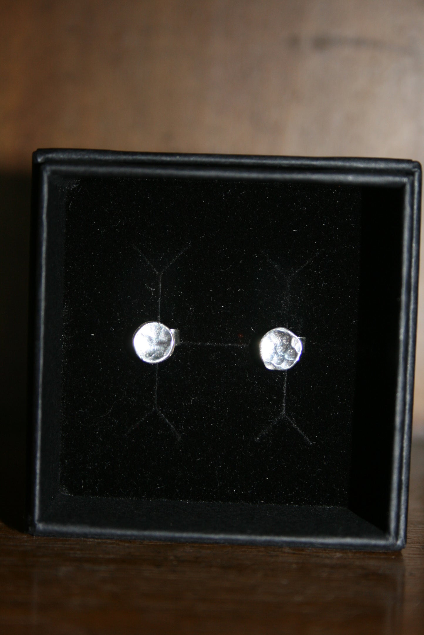 Hammered Circular Stud Earrings - Various Sizes Available