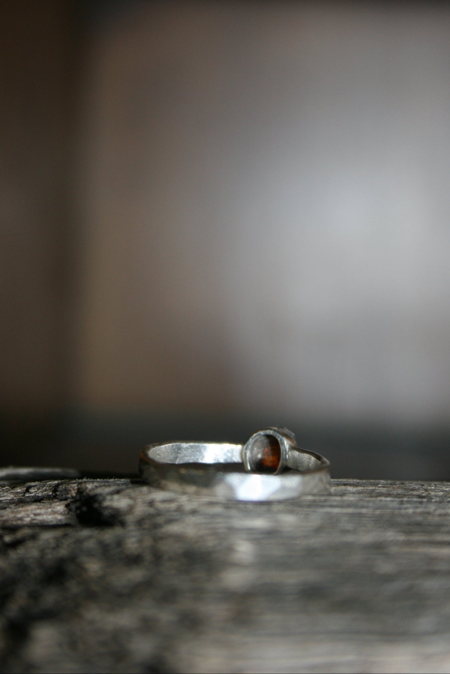 Sterling Silver Amber Ring – UK N