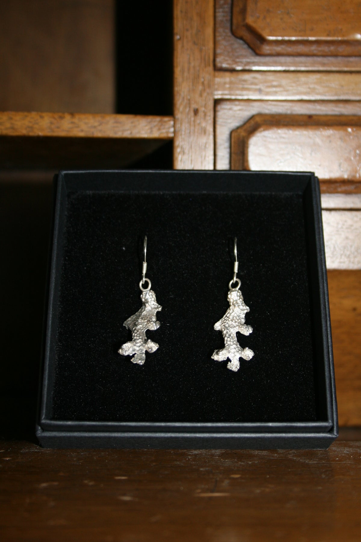 Coral Drop Earrings – Recycled Sterling Silver