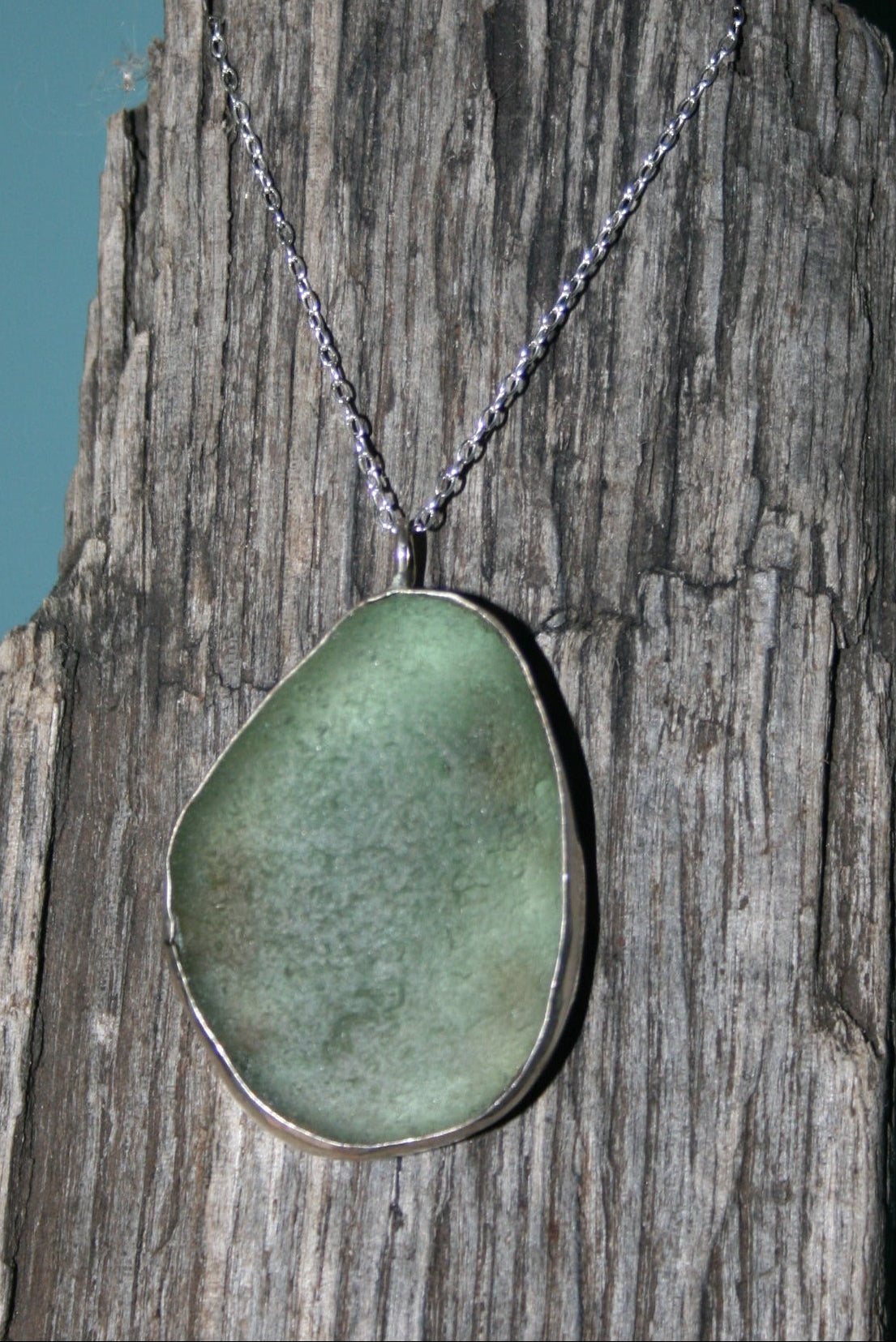 Seafoam Cumbria Sea Glass Silver Necklace
