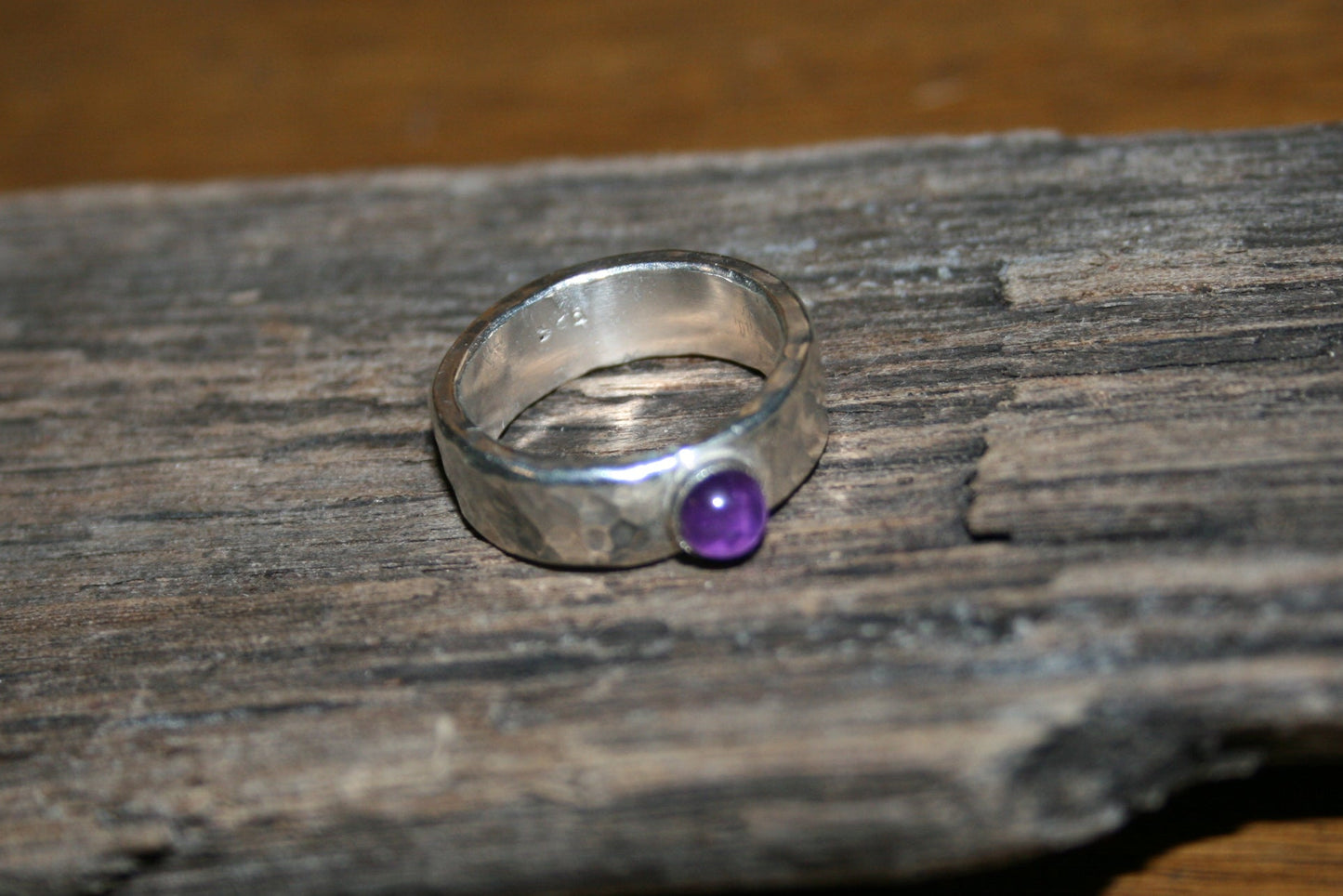 Sterling Silver Amethyst Ring - Chunky