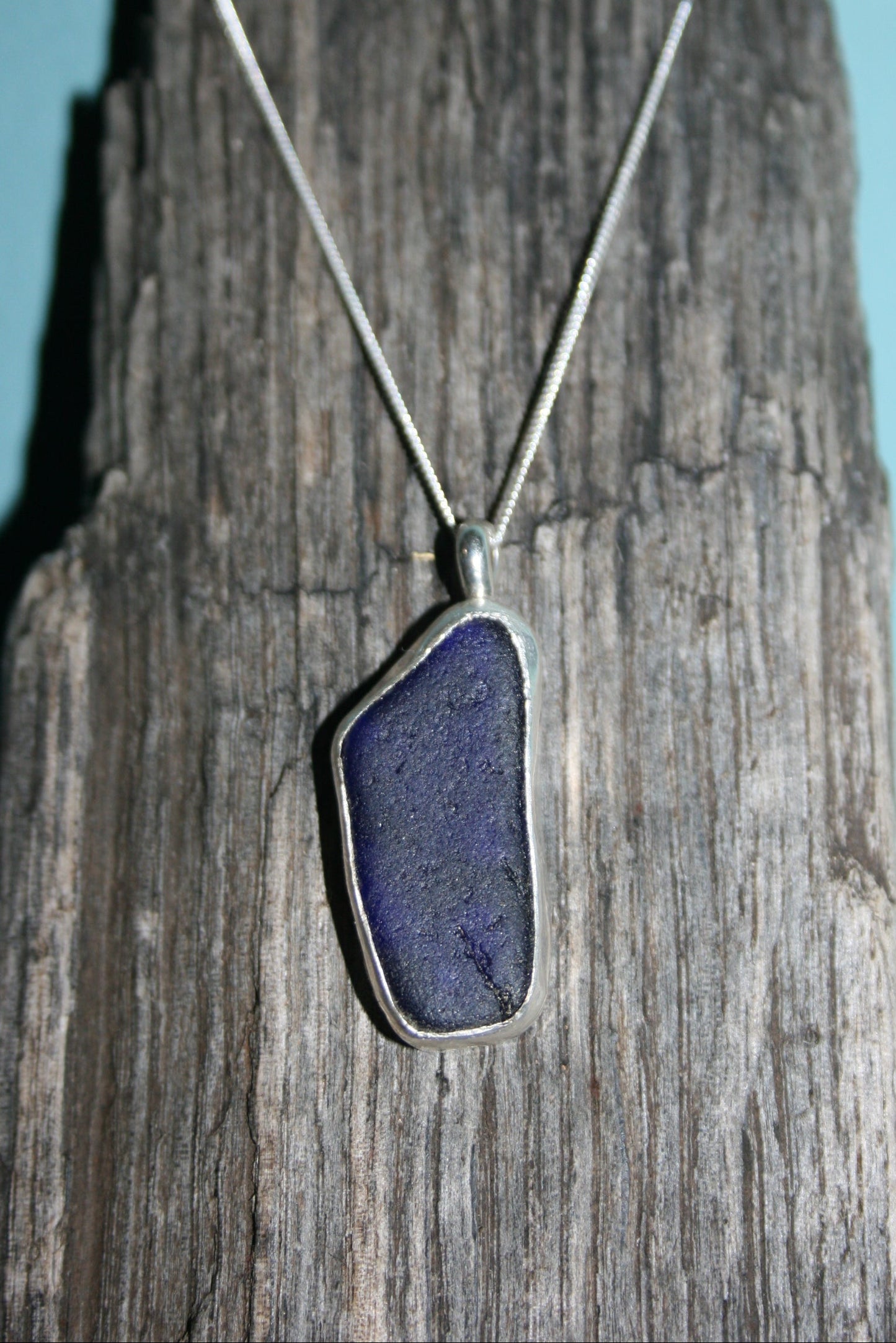 Cobalt Blue Cumbria Sea Glass Necklace