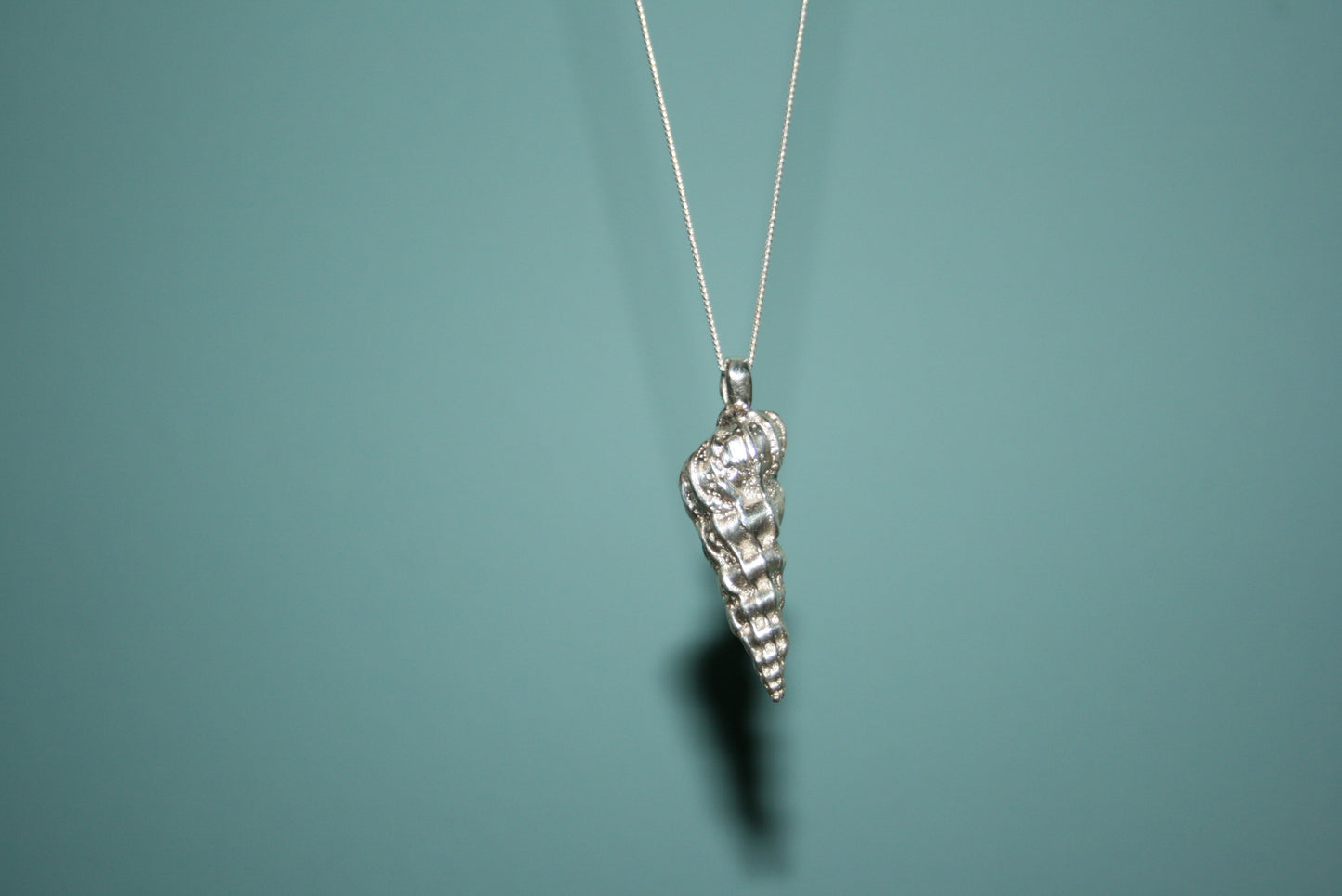 Sterling Silver Wentletrap Shell Necklace - Sand Cast