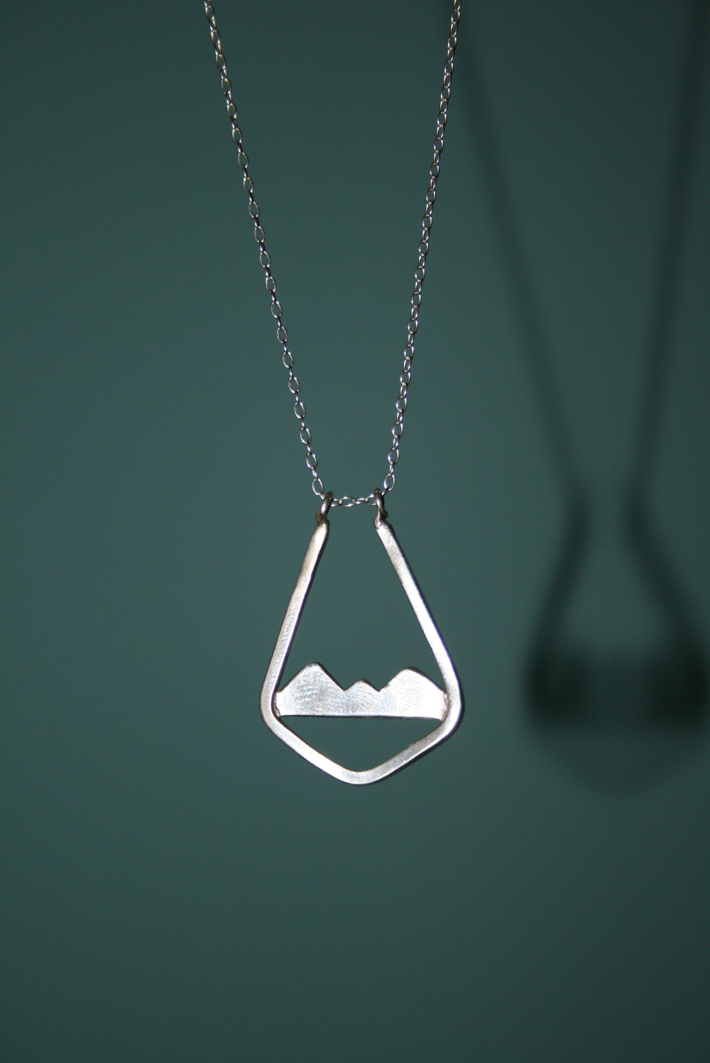 Sterling Silver Ring Holder Necklace - Mountains