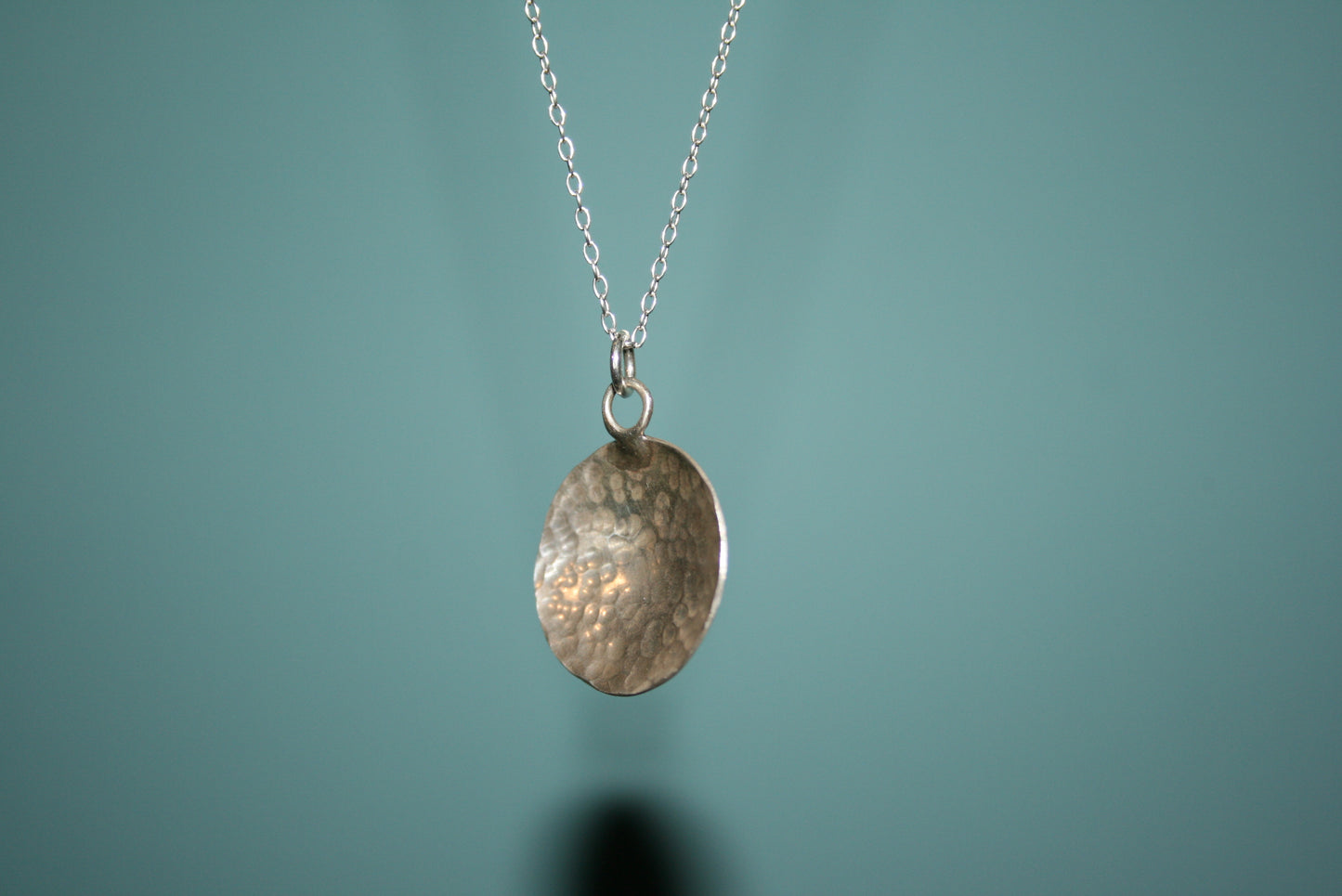 Sterling Silver Hammered Dome Necklace