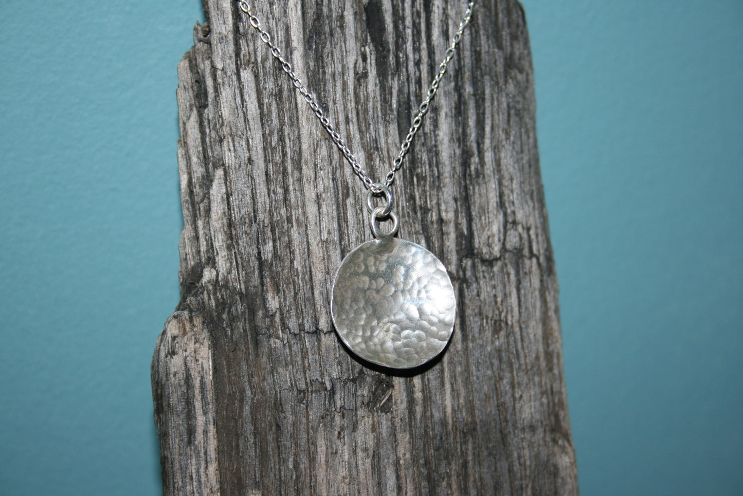 Sterling Silver Hammered Dome Necklace