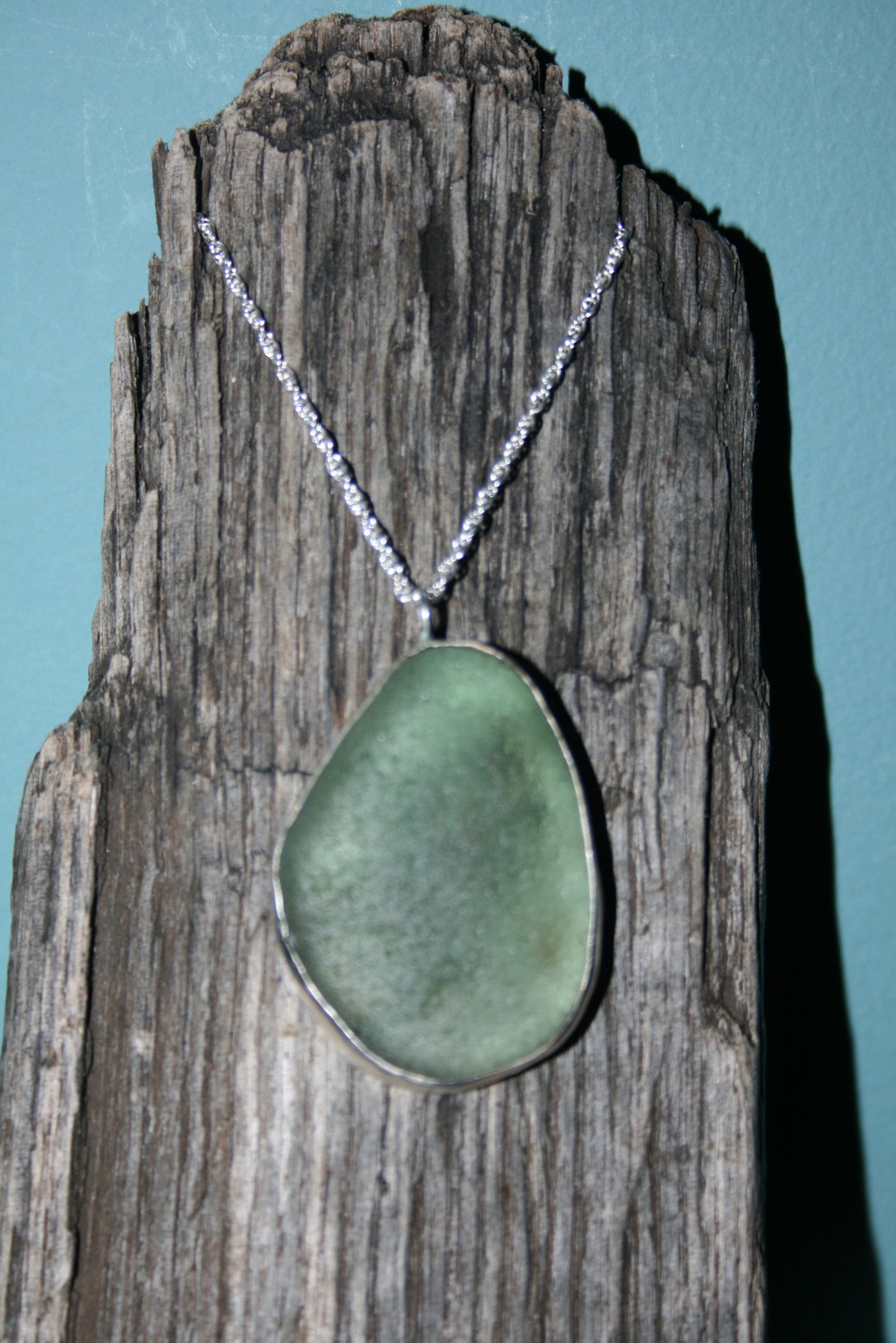 Seafoam Cumbria Sea Glass Silver Necklace