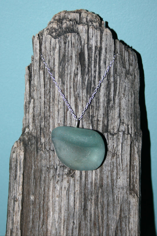Sterling Silver Backed Sea Glass Necklace