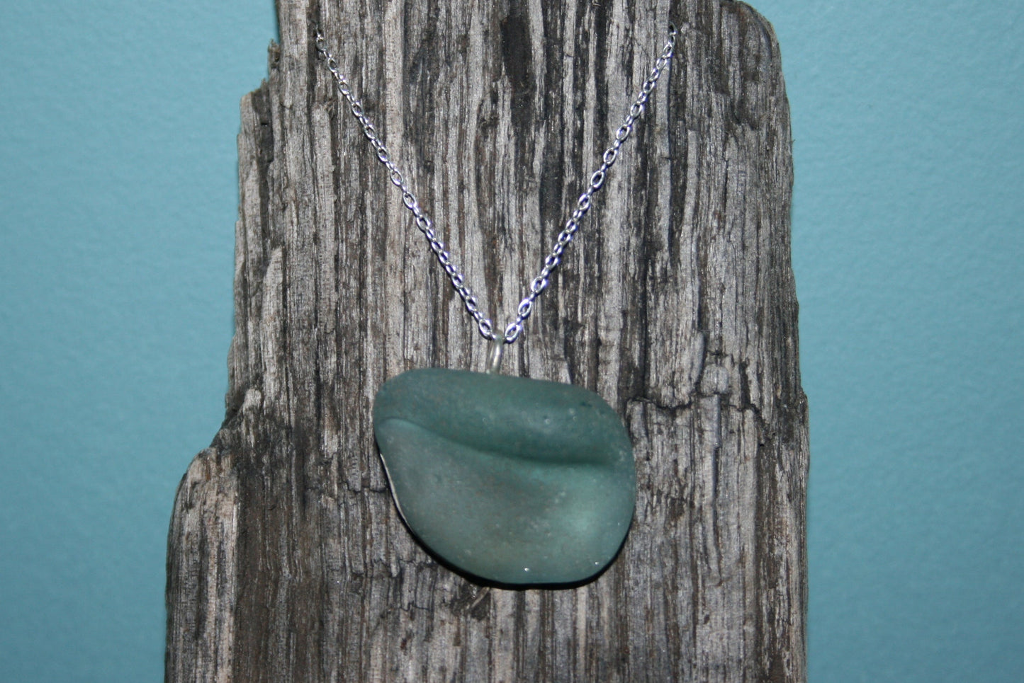Sterling Silver Backed Sea Glass Necklace