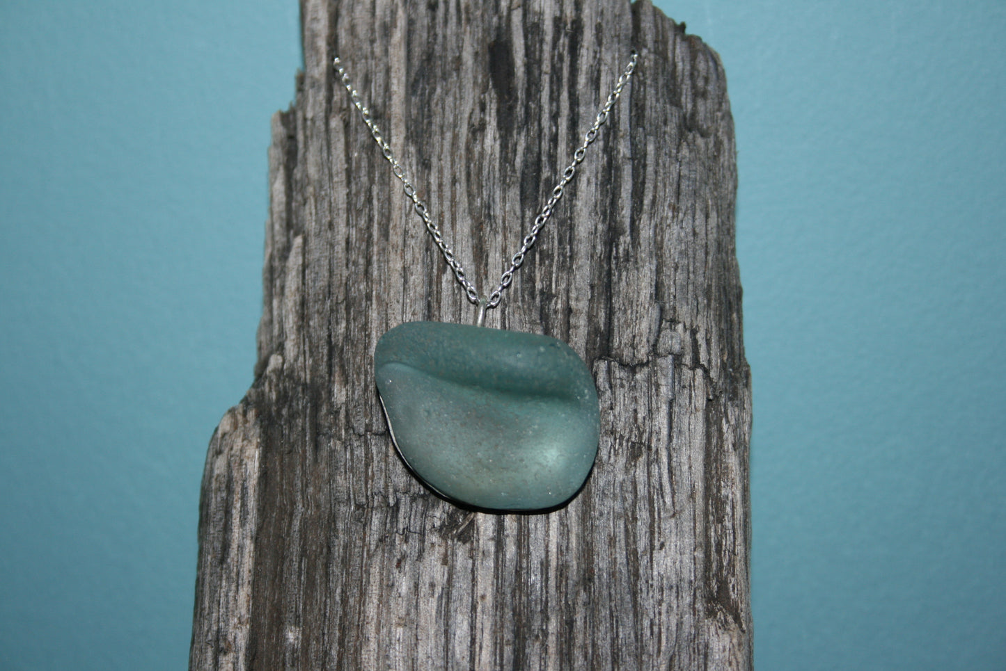 Sterling Silver Backed Sea Glass Necklace