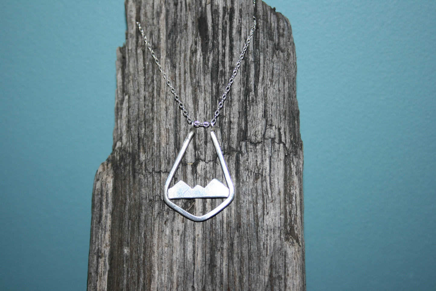 Sterling Silver Ring Holder Necklace - Mountains