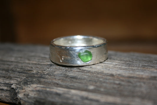 Green Cumbria Sea Glass Chunky Ring