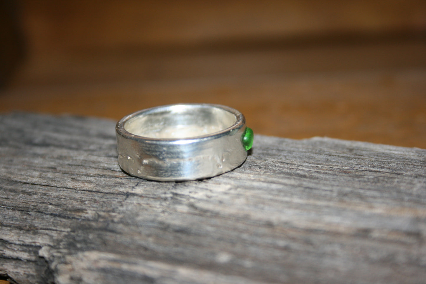Green Cumbria Sea Glass Chunky Ring