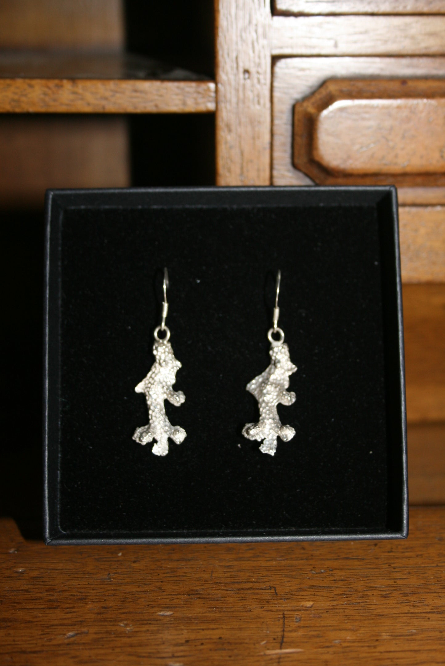 Coral Drop Earrings – Recycled Sterling Silver