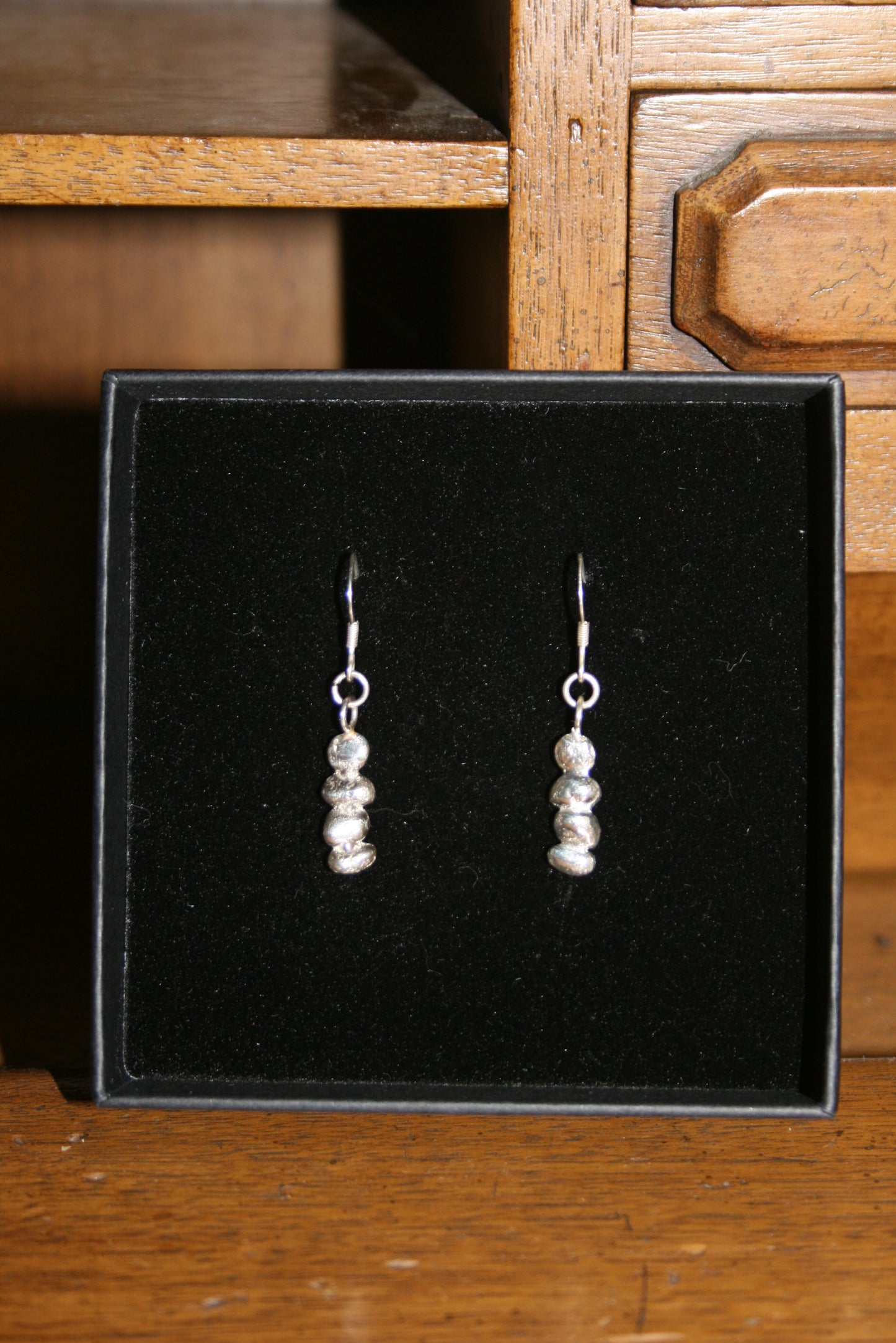 Pebble Drop Earrings – Recycled Sterling Silver