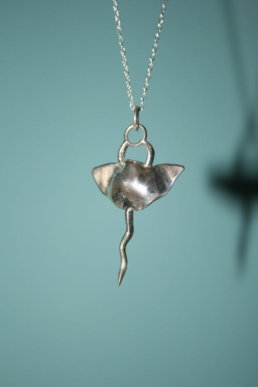Manta Ray Sterling Silver Necklace