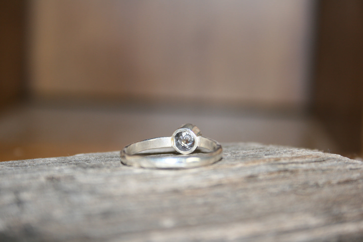 Sterling Silver Cubic Zirconia Ring  –  UK O