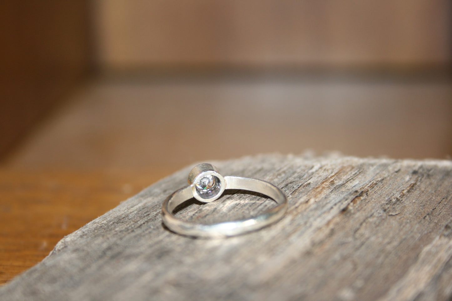 Sterling Silver Cubic Zirconia Ring  –  UK O