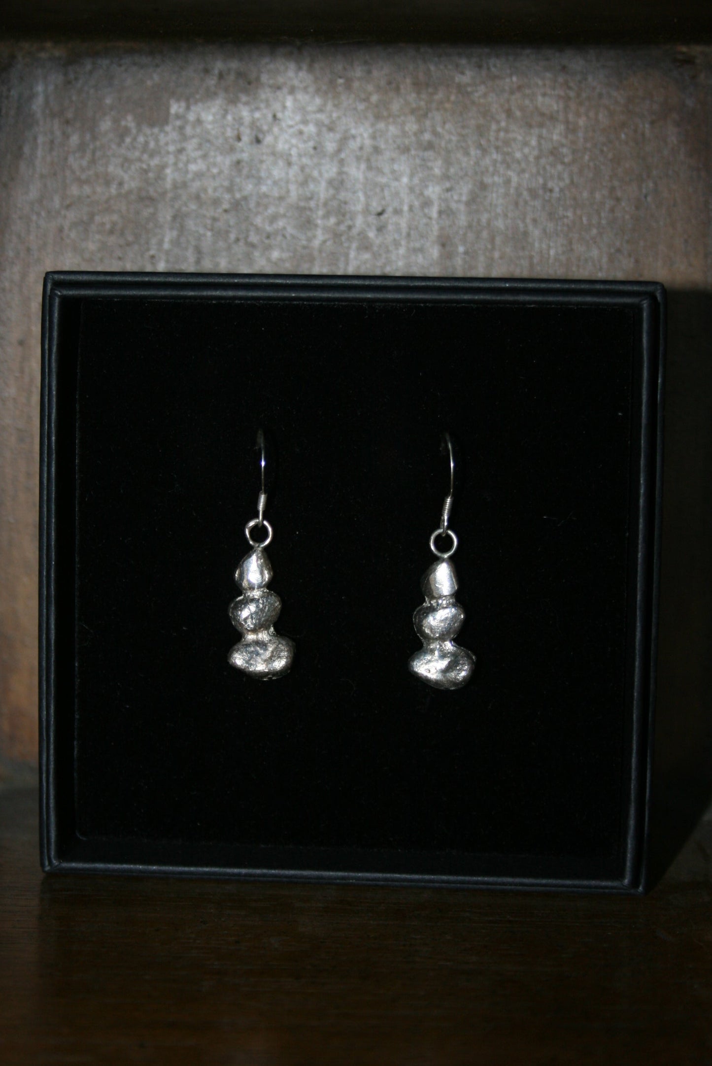 Pebble Drop Earrings – Recycled Sterling Silver