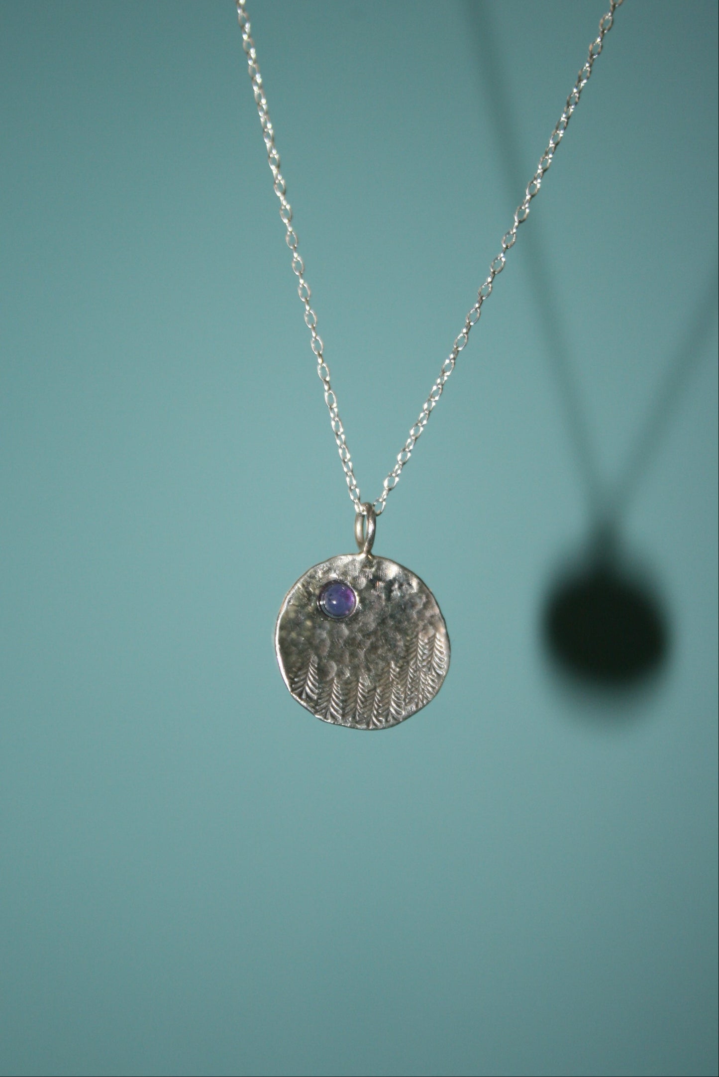 Forest Scene Necklace with Amethyst