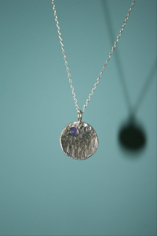 Forest Scene Necklace with Amethyst