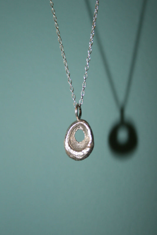 Hag Stone Necklace - Recycled Sterling Silver