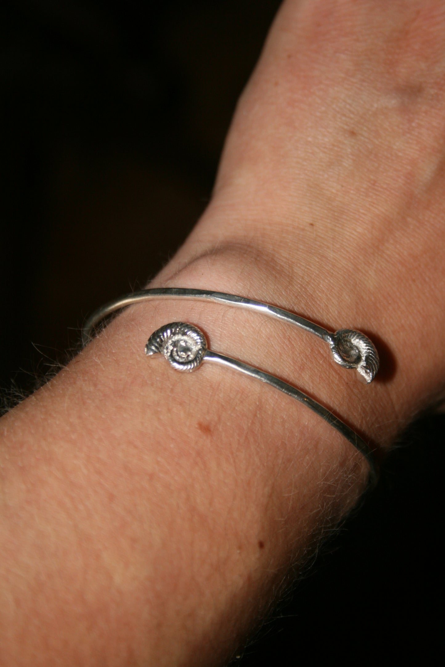 Ammonite Hammered Bangle