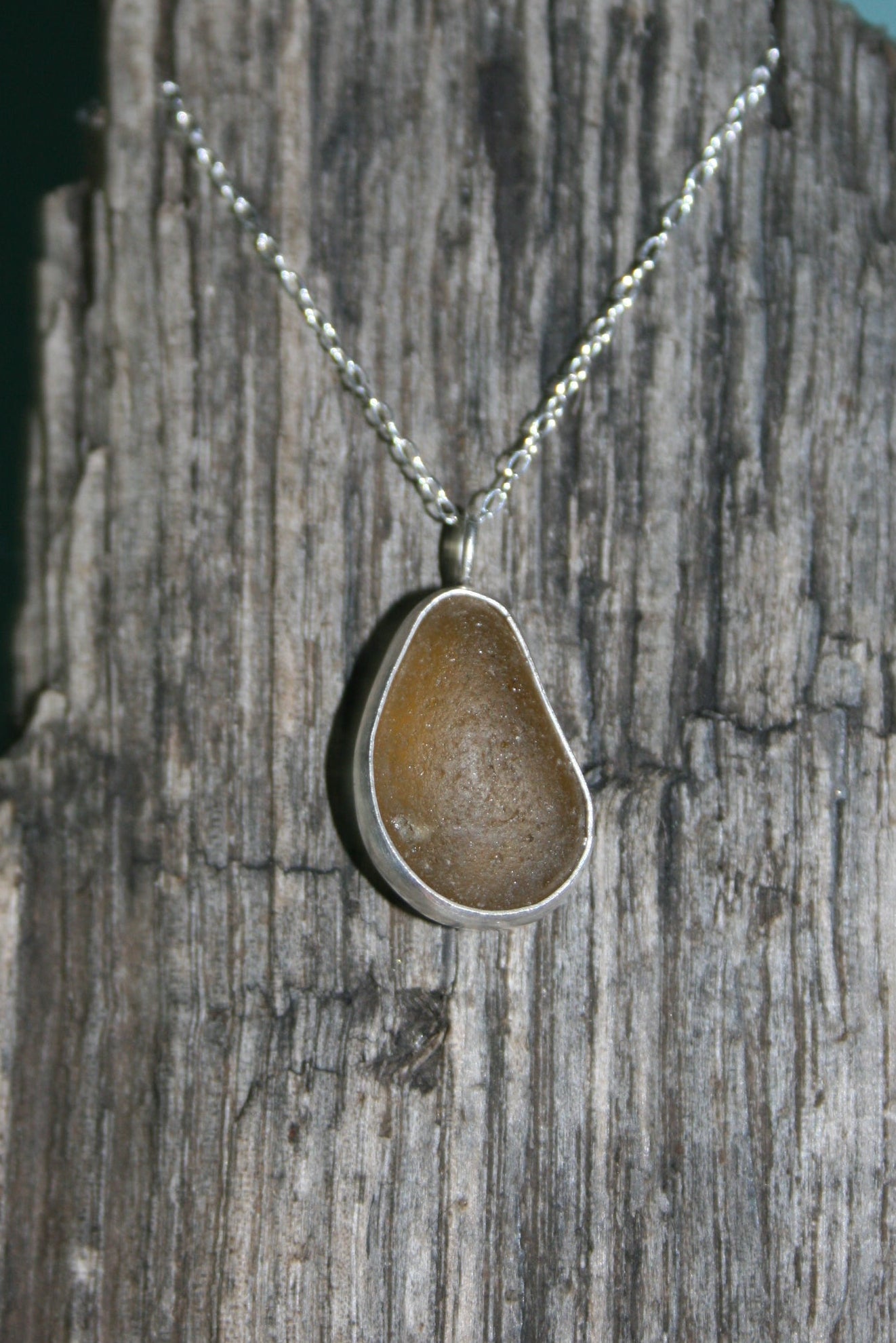 Honey Sea Glass Backless Necklace